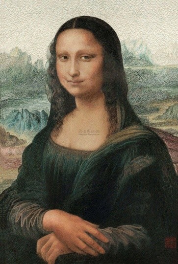 蘇繡精品，《蒙娜麗莎》，刺繡精品