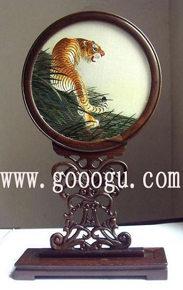 老虎雙面繡，中國蘇繡，中國刺繡，手工繡品