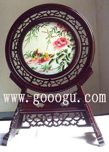 鴛鴦雙面繡，蘇州雙面繡，蘇繡雙面刺繡臺屏