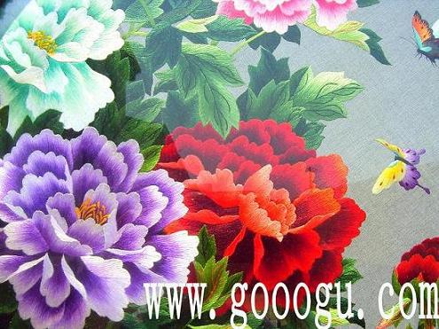 富貴牡丹刺繡,雙面繡