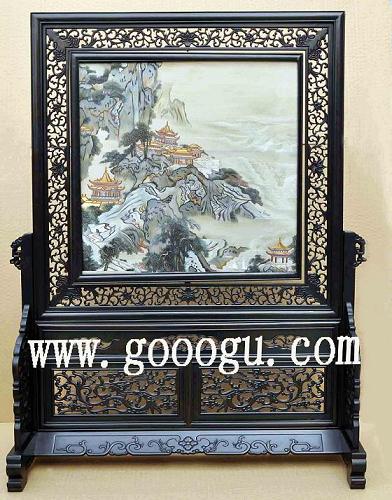 山水雙面繡,山水蘇繡精品,刺繡山水?dāng)[件收藏品