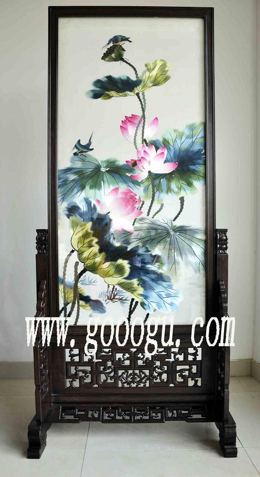 蘇繡雙面繡隔斷，刺繡屏風玄關，蘇州雙面繡