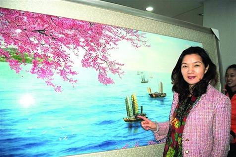 蘇繡，春早江南，蘇繡大師，蘇繡人民大會(huì)堂壁畫