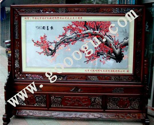五十周年慶典禮品 大型蘇繡屏風(fēng) 雙面刺繡屏風(fēng)