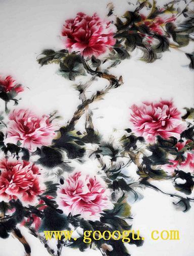 蘇繡牡丹精品,牡丹刺繡畫,蘇繡精品畫