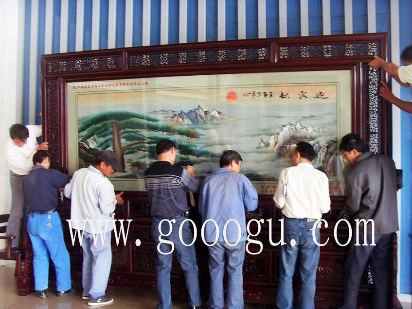 雙面繡屏風，刺繡屏風，落地屏風