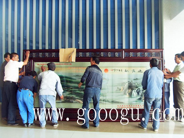 蘇繡迎客松屏風，雙面繡屏風，蘇州刺繡屏風，嬌古蘇繡